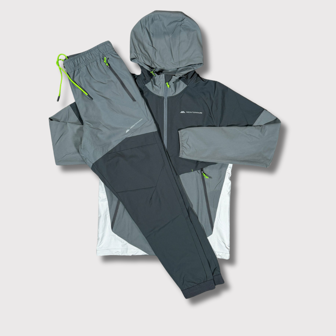 Monterrain Woven Tracksuit - Grey/Volt
